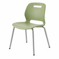 Chaise de salle à manger 50 x 52 x 82 cm en plastique vert avec pieds en acier style moderne