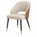 Chaise de salle à manger 58 x 62 x 84 cm en similicuir beige et camel style contemporain