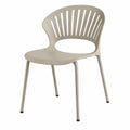 Chaise 54 x 55 x 80 cm en polypropylène taupe avec dossier ajouré pour intérieur et extérieur