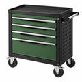 Servante d atelier 85 x 46 x 97 cm en acier vert et noir à 5 tiroirs sur roulettes