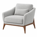 Fauteuil 82 x 80 x 85 cm en tissu gris avec structure en bois style contemporain